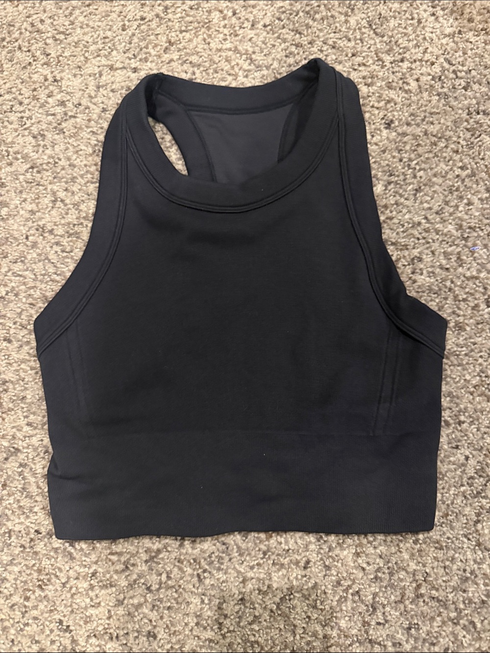Black Women’s High Neck Racerback Crop Tank Top